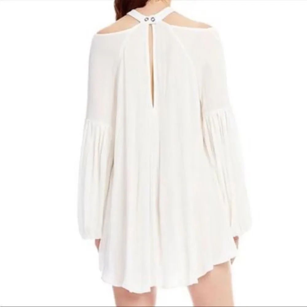 FREE PEOPLE | Drift Away Cold Shoulder Ivory Tunic Top or Dress Women’s Size S - Picture 3 of 13